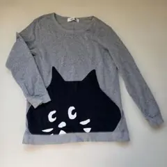 にゃーロンTグレーねこアップリケポケットのサムネイル