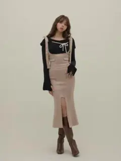 新品未開封andmary Flora knit topsニットトップスブラック