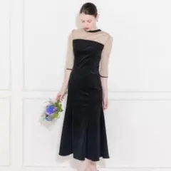 Leja バックリボンシアー切り替えマーメイドフレアドレスワンピース 結婚式