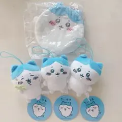 【新品タグ付】ハチワレがいっぱいマスコット全3点コンプセット(ポーチ付き)