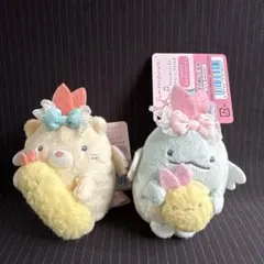 新品　サンエックス すみっコぐらし 天使なぶらさげぬいぐるみ とかげ& ねこ