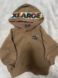XLARGE エクストララージキッズフード付きトレーナー ブラウン