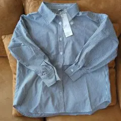 新品未使用)ロングシルエットシャツ 130cm2838円！春先に！ストレッチ素材