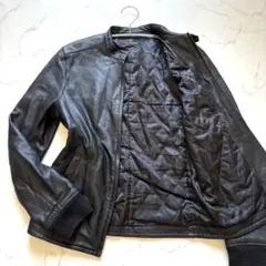 nano universe ラムレザー ライダース 42 黒 キルティング