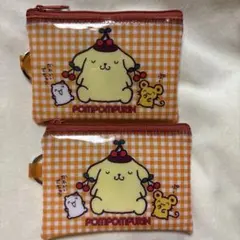 【2個セット】サンリオ　ポムポムプリン　リング付きポーチ　さくらんぼ