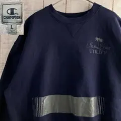 チャンピオン　古着　長袖　スウェット 裏起毛　プリント　アメカジ ゆるだぼ