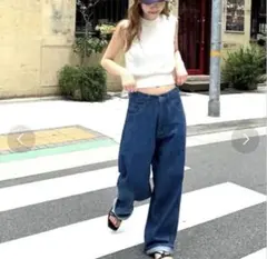 CANAL JEAN キャナルジーン テーパードデニムパンツ インディゴブルーのサムネイル