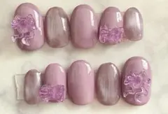 ネイルチップ ショートオーバル パープル マグネット