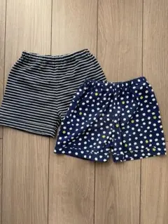 花柄とストライプの半ズボン2枚セット