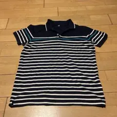 ストライプ ポロシャツ ネイビー/ホワイト　UNIQLO XL