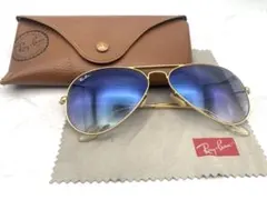 Ray-Ban アビエーター サングラス ゴールド ブルーグラデーション