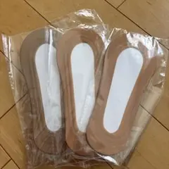 ベージュ ソックス　フットカバー　3枚セット