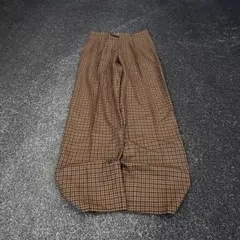 90s vintage wide wool slacks ツータック チェックのサムネイル