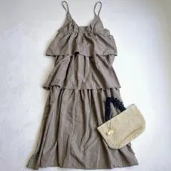 グレイルGRL◇ティアードキャミジャンパースカート フェミニン【zi376】 L