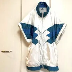 90s⁉️レトロ配色✨デタッチャブル❤️ナイロンブルゾン✨半袖❤️長袖✨ユーロ❤️46‼️