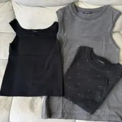 JEANASIS　タンクトップ & ピグメントビジュー ３枚セット