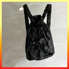 リュック 黒 ナイロン ナップサック バックパック ギャザー 可愛い カジュアル