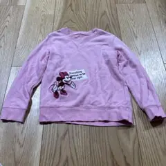 ユニクロ　ミニーマウス 刺繍 トレーナー 110cm ピンク