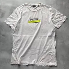 ディーゼル　ボックスロゴ　ネオンカラーTシャツ ホワイト白