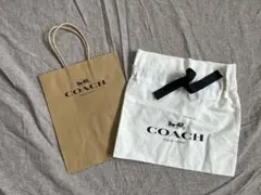 COACH ロゴ入りホワイトショッピングバッグ　2点セット