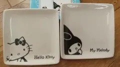 ハローキティ&マイメロディ 小皿2枚セット
