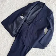 【美品】ONLY PREMIO　スーツ　カノニコ　ダブルブレスト　ネイビー　48のサムネイル