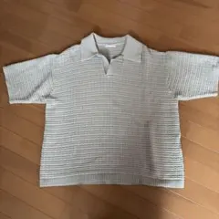 WYM LIDNM スキッパーニット ベージュ Lのサムネイル