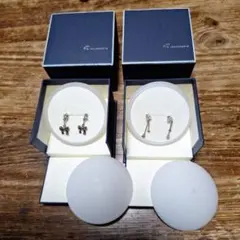 リボンとクリスタルのピアス