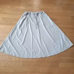 サウザンドマイル　ライトグレー ロングフレアスカート ウエストゴム