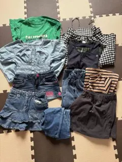 キッズ服まとめ売り 女の子130 デニム・ワンピース・