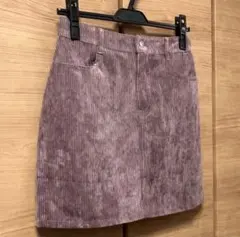 【USED/美品】WEGO コーデュロイミニスカート くすみピンク　ウエストゴム