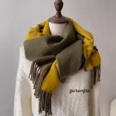 マフラー　ストール　大判　カシミヤタッチ　リバーシブル