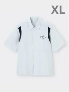 【美品】ジーユー　GU リラックスフィットボーリングシャツ(5分袖) XL