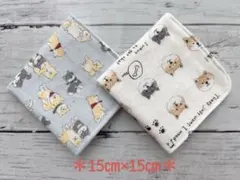 더블 거즈*손수건*핸드메이드 시바 이누 2종 세트