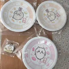 ちいかわ×くら寿司 うさぎ寿司皿　3枚、マグネット2個