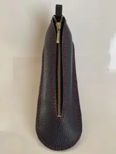 本革ペンケース　ハンドメイド　新品　紺色
