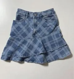 デニム チェック柄 フレアスカート タイトスカート