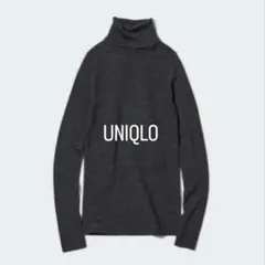 UNIQLO メリノリブタートルネックセーター 08ダークグレー
