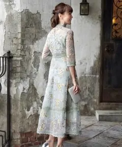 【極美品】ルイルエブティック フラワー刺繍 レースワンピース オケージョンドレス