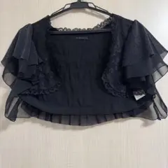 結婚式　パーティ　ボレロ　黒　フリル　サイズ38