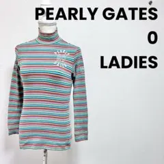 PEARLY GATES パーリーゲイツ モックネック 長袖シャツ ボーダー 0
