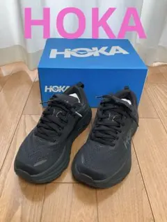 HOKA ボンダイ9 ブラックスニーカー