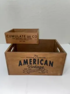 アメリカンヴィンテージ 風 木製木箱ベニヤ合板
