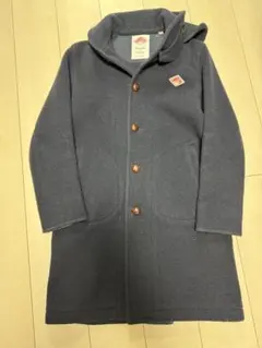 DANTON フード付きネイビーウールコート 36(S～M)