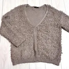 【Kastane】 ロープ編み Vネック ピンクカーディガン ニット