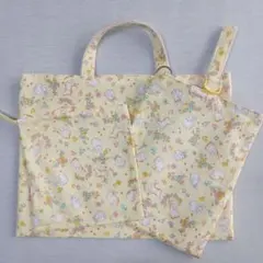 トートバッグセット　うさぎ　黄色