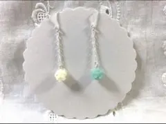 こんぺいとうチェーンピアス イヤリング ハンドメイドアクセサリー 新品 SALE