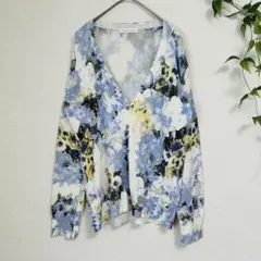 美品✨LUMINE FARM 【F】花柄 Vネック カーディガン