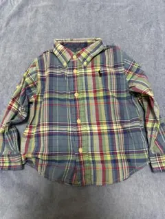【キッズ古着】ラルフローレン 長袖シャツ 24m 90cm マルチカラーチェック