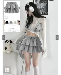 GRL インパン裏地付きティアードスウェットミニスカート 【pm596】